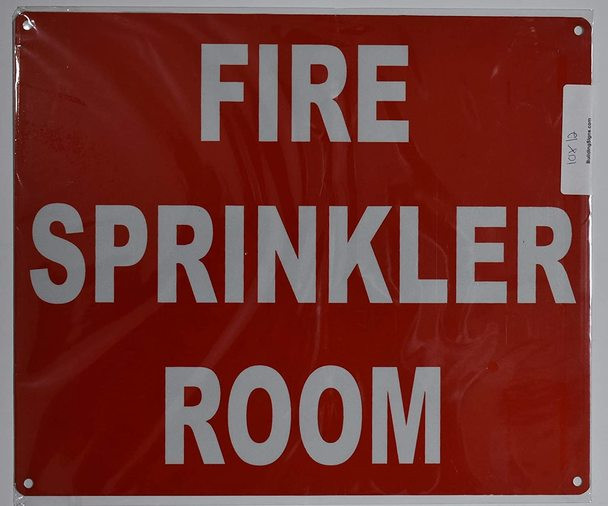 FIRE Sprinkler Room Sign (Red, Reflective, Aluminium 10x12)