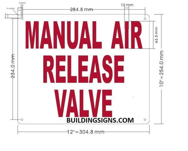 Manual AIR Release Valve Sign