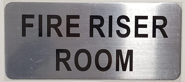 FIRE RISER ROOM SIGN- BRUSHED ALUMINUM