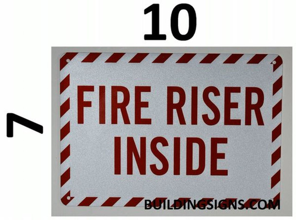 SIGNS FIRE Sprinkler Riser Sign (White, Reflective