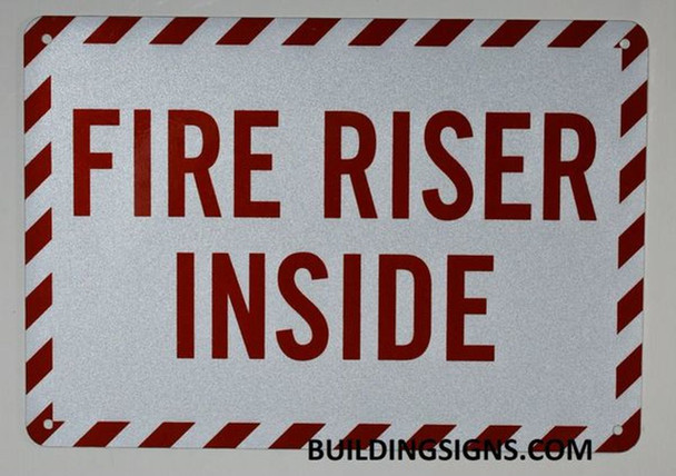 FIRE Sprinkler Riser Sign (White, Reflective