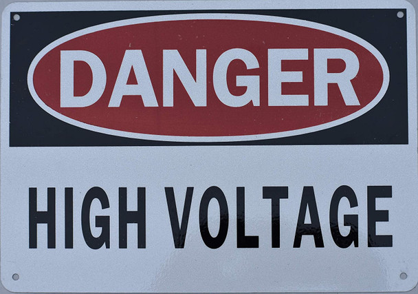Danger HIGH Voltage Sign (Aluminium Reflective,