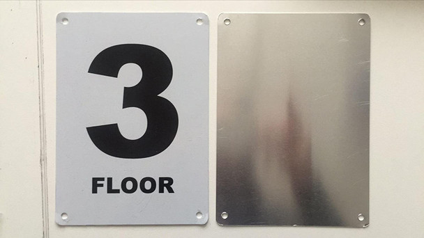 SIGNS Floor number 3 sign-(White,