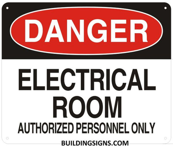 White Danger Electrical Room Unauthorized Personnel Keep