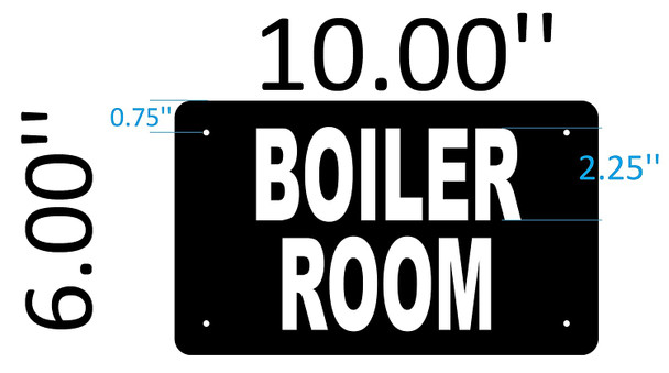 SIGNS BOILER ROOM SIGN (BLACK 6x10 Aluminium