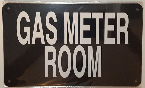 GAS METER ROOM SIGN (Black, 6x10