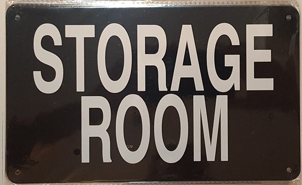 STORAGE ROOM SIGN -BLACK BACKGROUND (ALUMINIUM
