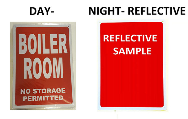 SIGNS Boiler Room Sign (Aluminium Reflective Signs,