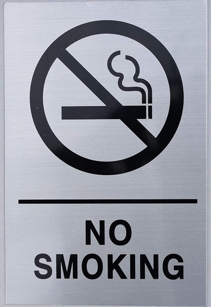 SIGNS NYC NO Smoking Sign - Silver