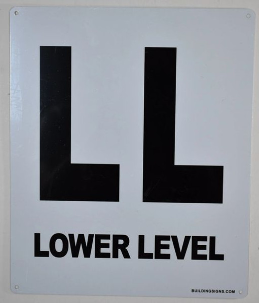 Lower Level Sign (White, Rust Free
