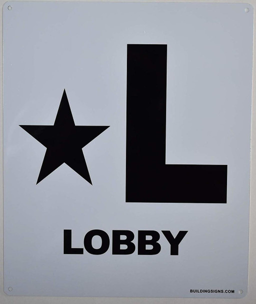 Star 1 Floor Number Sign (White,