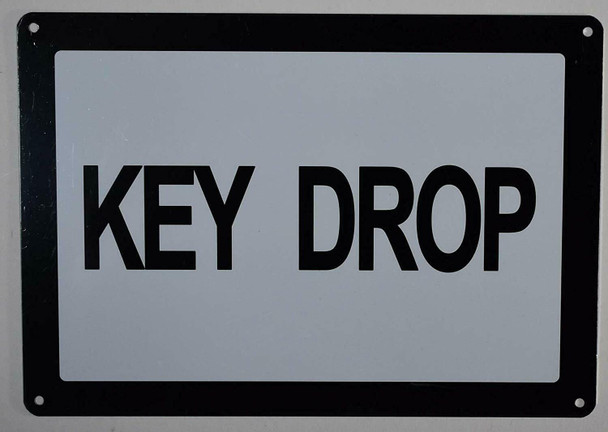 SIGNS Key Drop Sign (White,