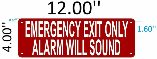 SIGNS EMERGENCY EXIT ONLY ALARM WILL SOUND