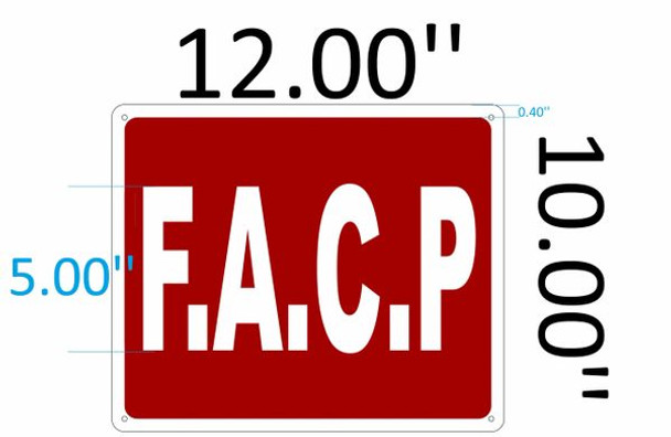 SIGNS FACP SIGN (Aluminium Reflective , RED