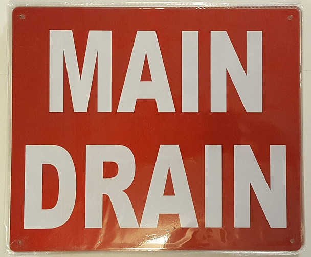 MAIN DRAIN SIGN (Aluminium Reflective ,