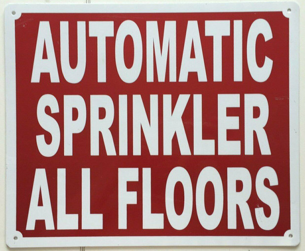 AUTOMATIC SPRINKLER ALL FLOORS SIGN (Aluminium