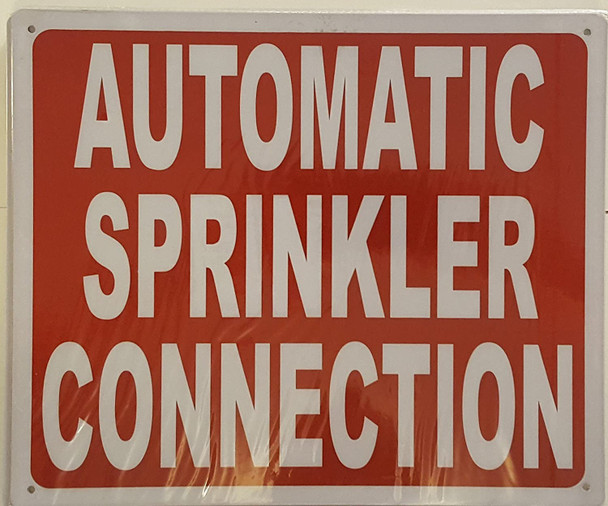 SIGNS AUTOMATIC SPRINKLER CONNECTION SIGN