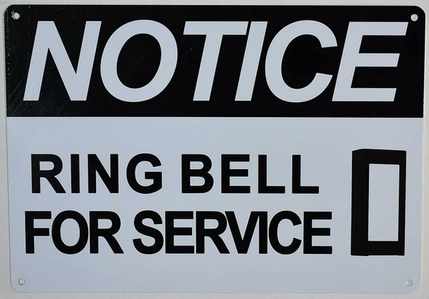 Notice Ring Bell for Service SIGN