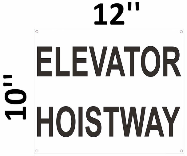 SIGNS Elevator Hoistway Sign (White Background,Aluminium, 10x12)-(ref062020)