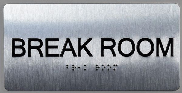 Break Room Sign Silver ADA -Floor