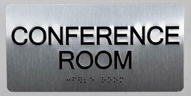 Conference Room Sign Silver -Tactile Touch