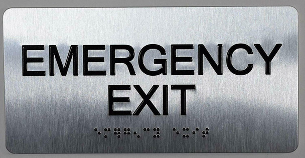 SIGNS Emergency EXIT Sign Silver-Tactile Touch Braille