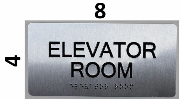 Elevator Room Sign Silver-Tactile Touch Braille Sign