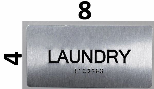 SIGNS Laundry Room Sign Silver-Tactile