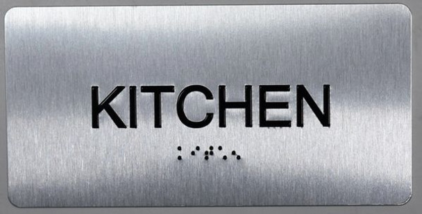Kitchen Sign Silver-Tactile Touch Braille Sign