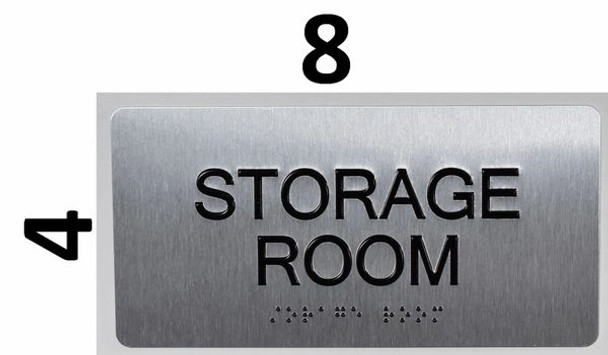SIGNS Storage Room Sign Silver-Tactile