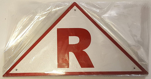State Truss Construction Sign-R Triangular (White,Reflective