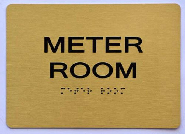 Meter Room Sign- Gold,