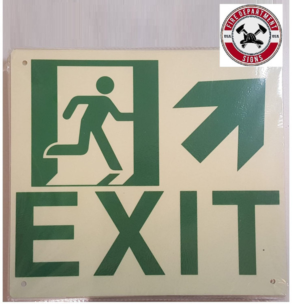 SIGNS Exit Arrow UP Right Sign(Glow in