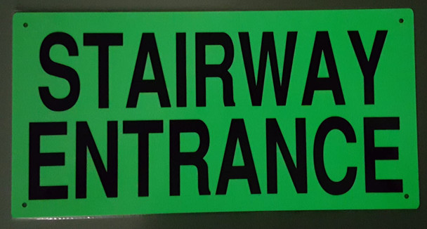 STAIRWAY ENTRANCE PHOTOLUMINESCENT SIGN