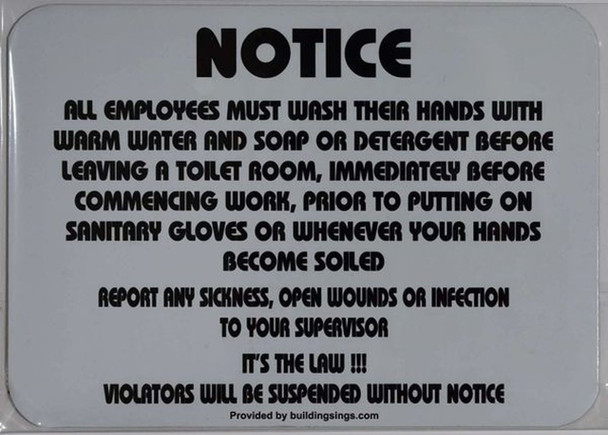 EMPLOYEES MUST WASH HANDS BEFORE LEAVING