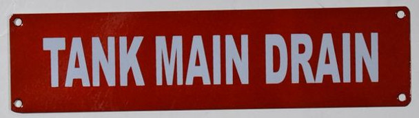 Tank Main Drain sign