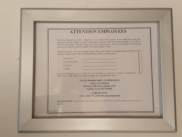 TEXAS WORKFORCE COMMISSION NOTICE FRAME
