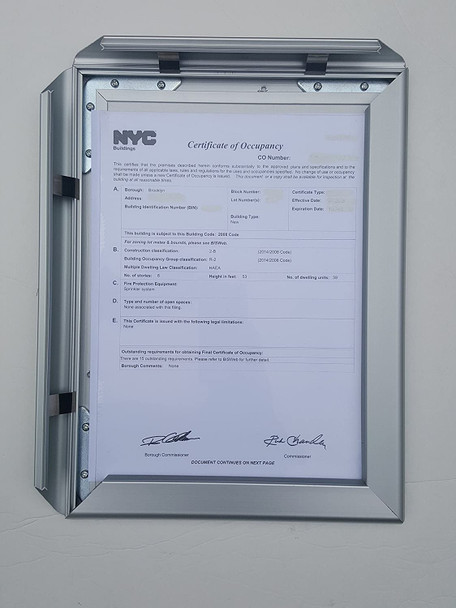 Certificate of Occupancy Frame