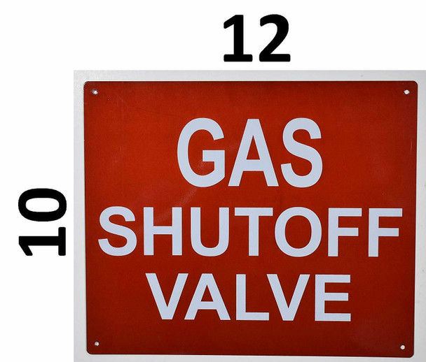 Fire Department Sign- Gas SHUTOFF Valve