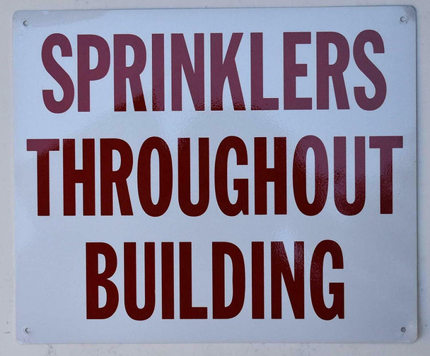 Sprinklers Throughout Building Sign