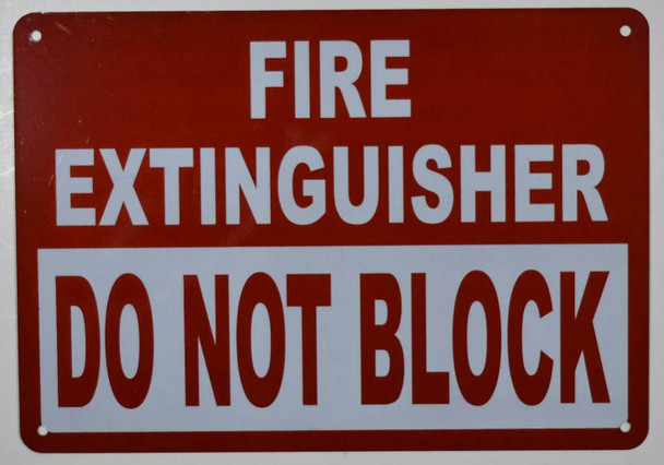 Fire Department Sign- FIRE Extinguisher DO NOT Block
