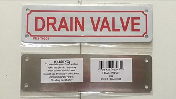 DRAIN VALVE SIGN