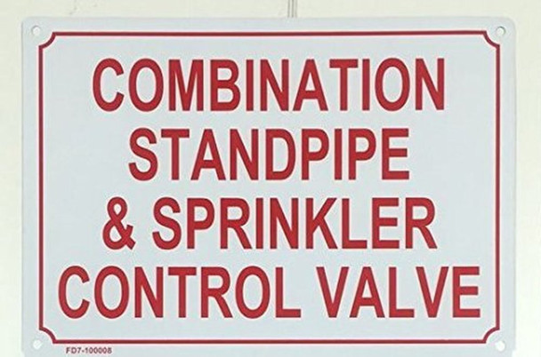 SIGNS Combination Standpipe & Sprinkler Control Valve
