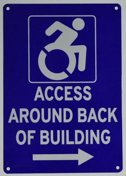 ACCESS AROUND BACK OF BUILDING SIGN