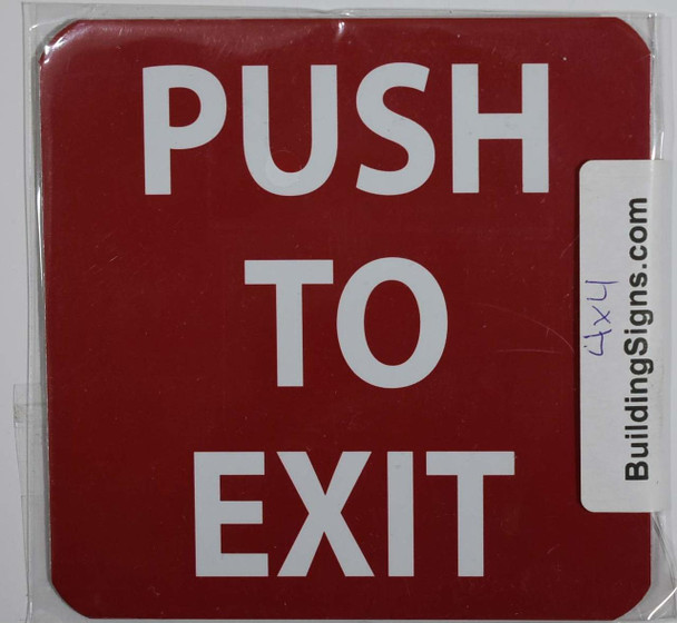 Push to EXIT Sign