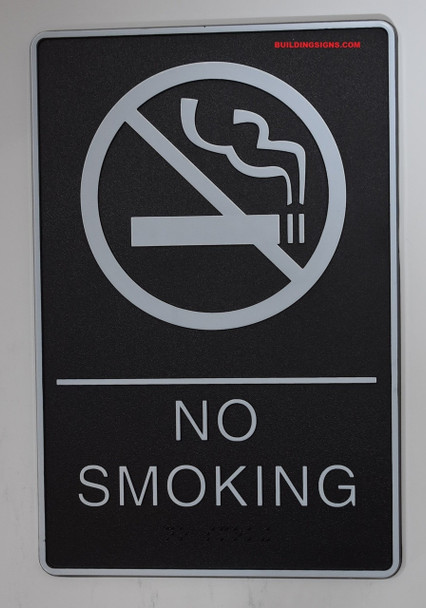 NO SMOKING Sign- - BRAILLE PLASTIC ADA  Sign