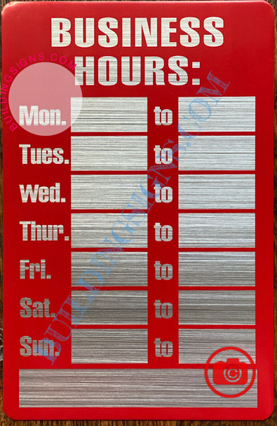 BUSINESS HOURS SIGN