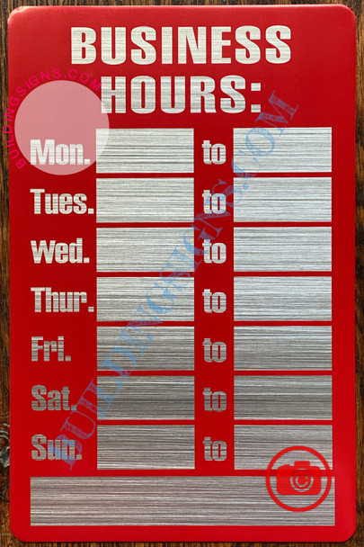 BUSINESS HOURS SIGN