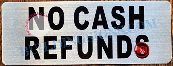 NO CASH REFUNDS SIGN