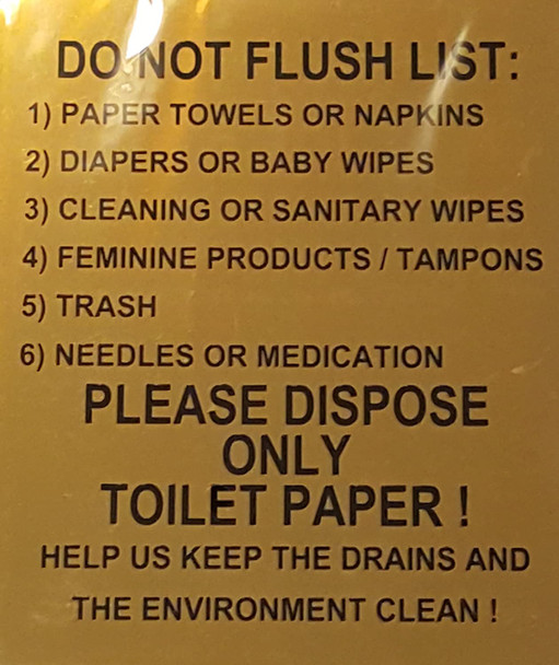 DO NOT FLUSH LIST PLEASE DISPOSE